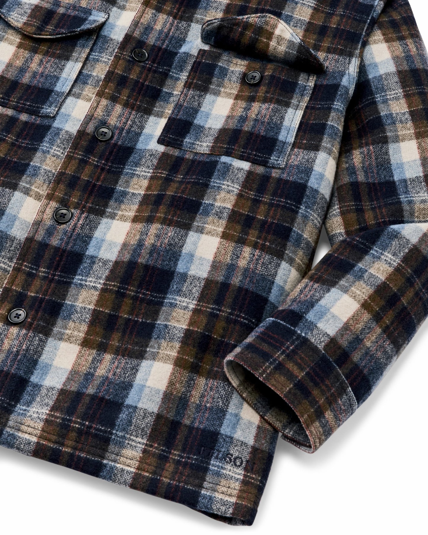 Filson Men Wool Jac-shirt - Brown / Light Blue Multi Plaid