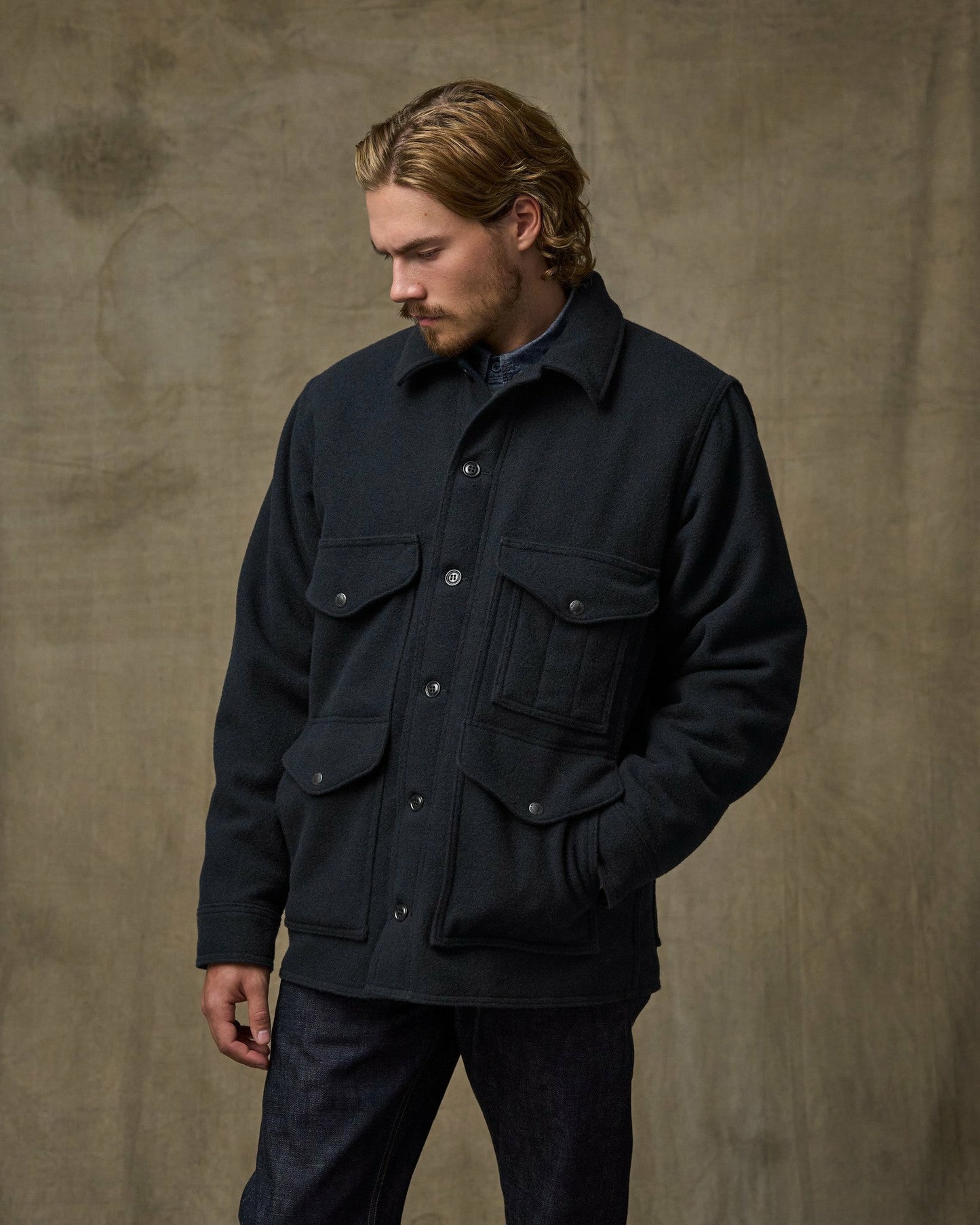 Filson Men Seattle Wool Cruiser Jacket - Navy