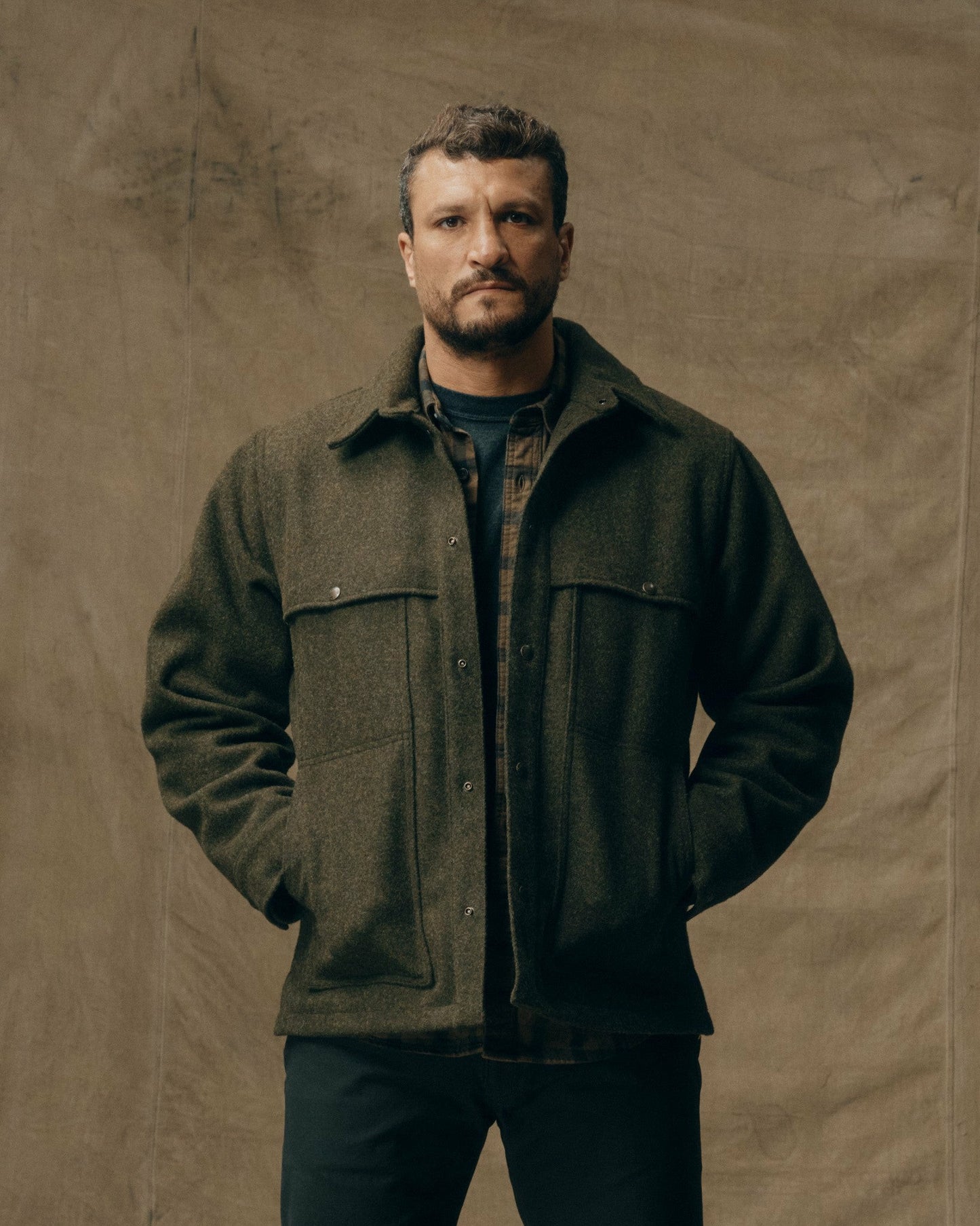 Filson Men Mackinaw Wool Cape Coat - Forest Green