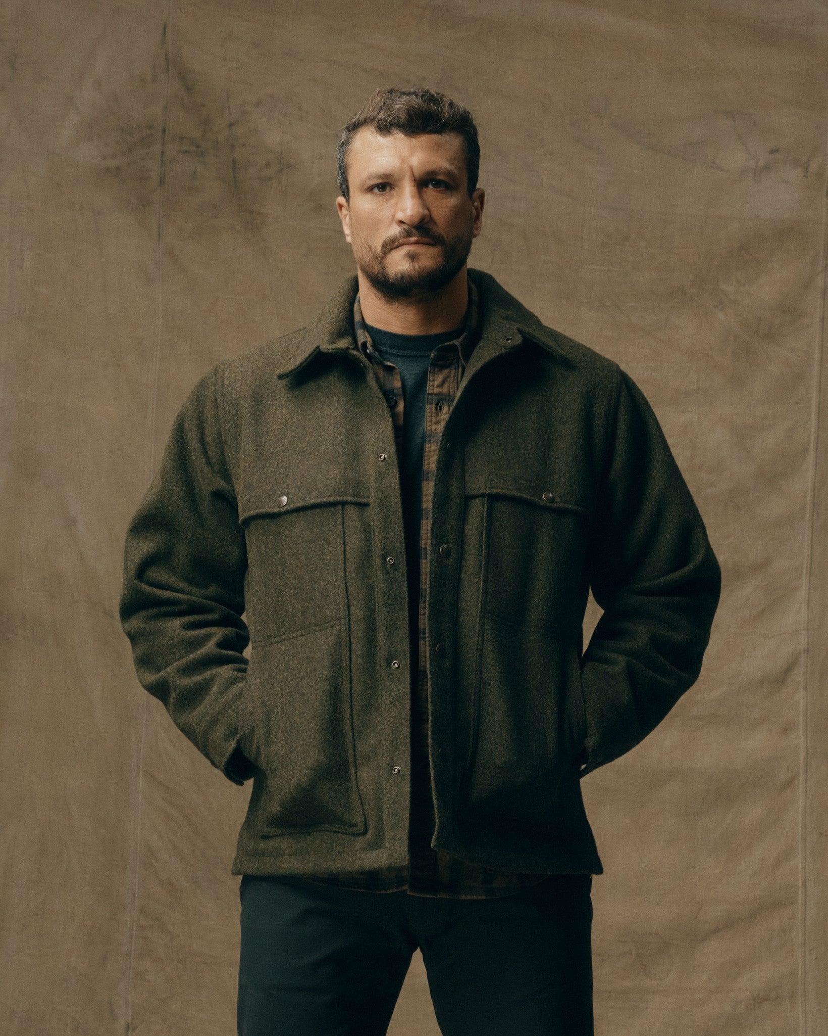 Filson Men Mackinaw Wool Cape Coat - Forest Green