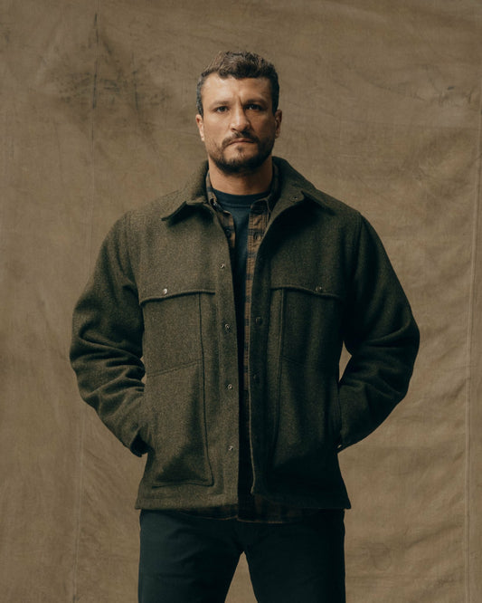 Filson Men Mackinaw Wool Cape Coat - Forest Green