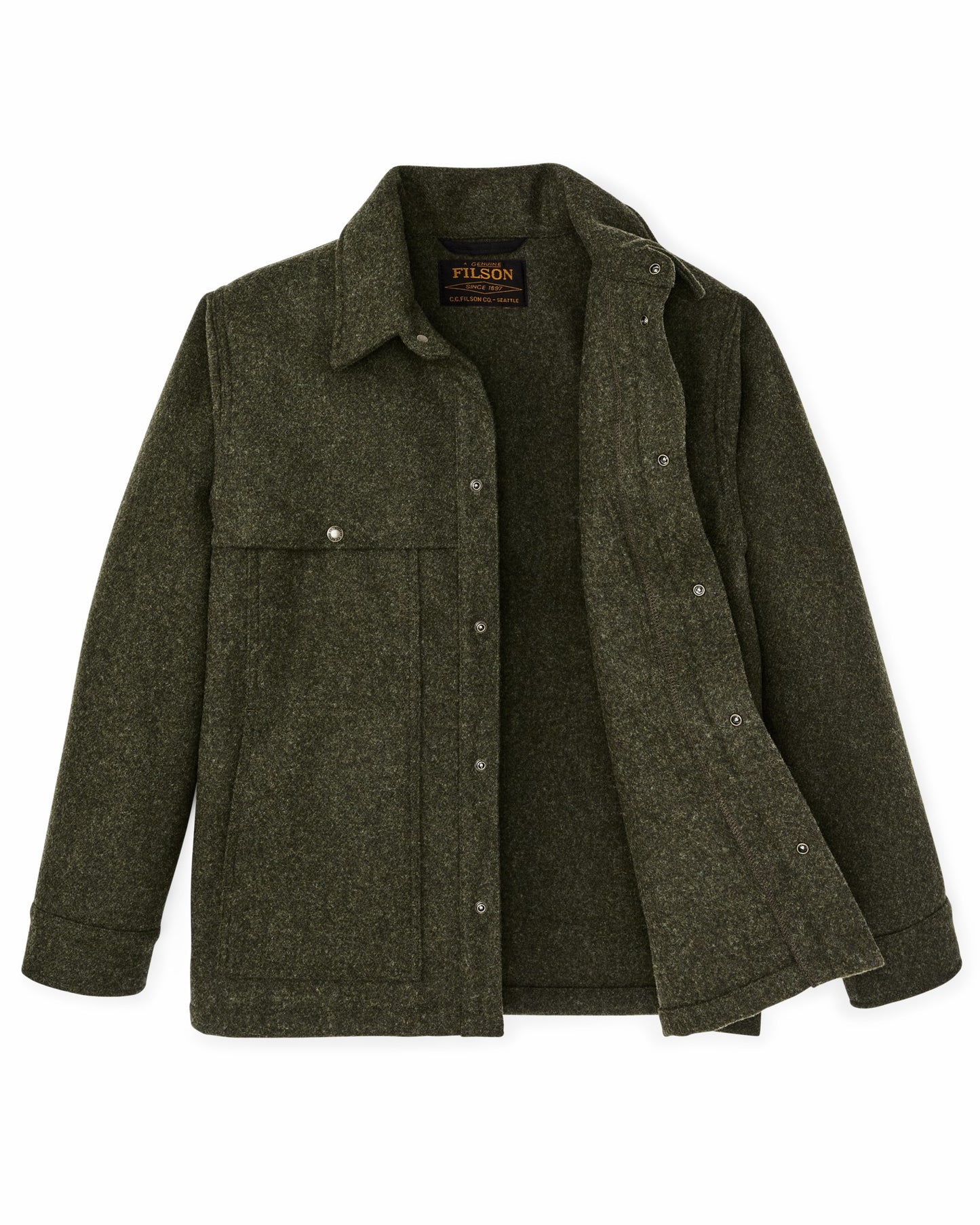 Filson Men Mackinaw Wool Cape Coat - Forest Green