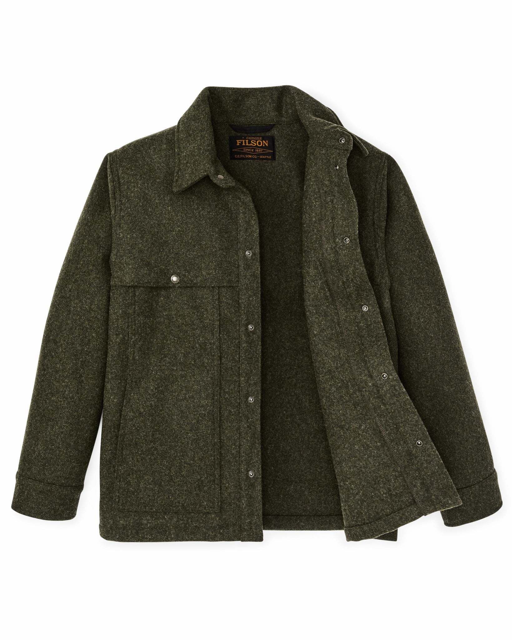 Filson Men Mackinaw Wool Cape Coat - Forest Green