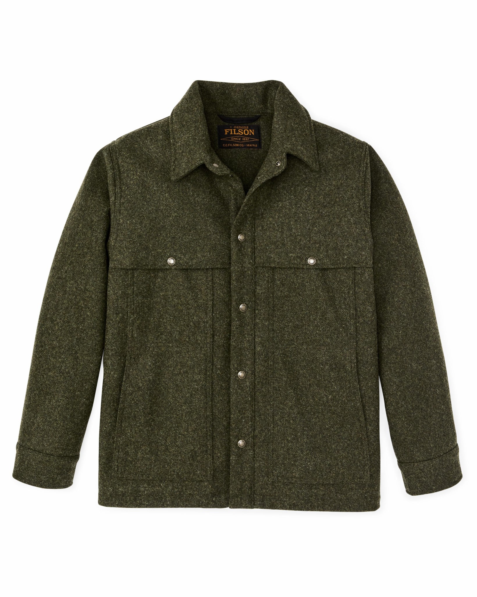 Filson Men Mackinaw Wool Cape Coat - Forest Green