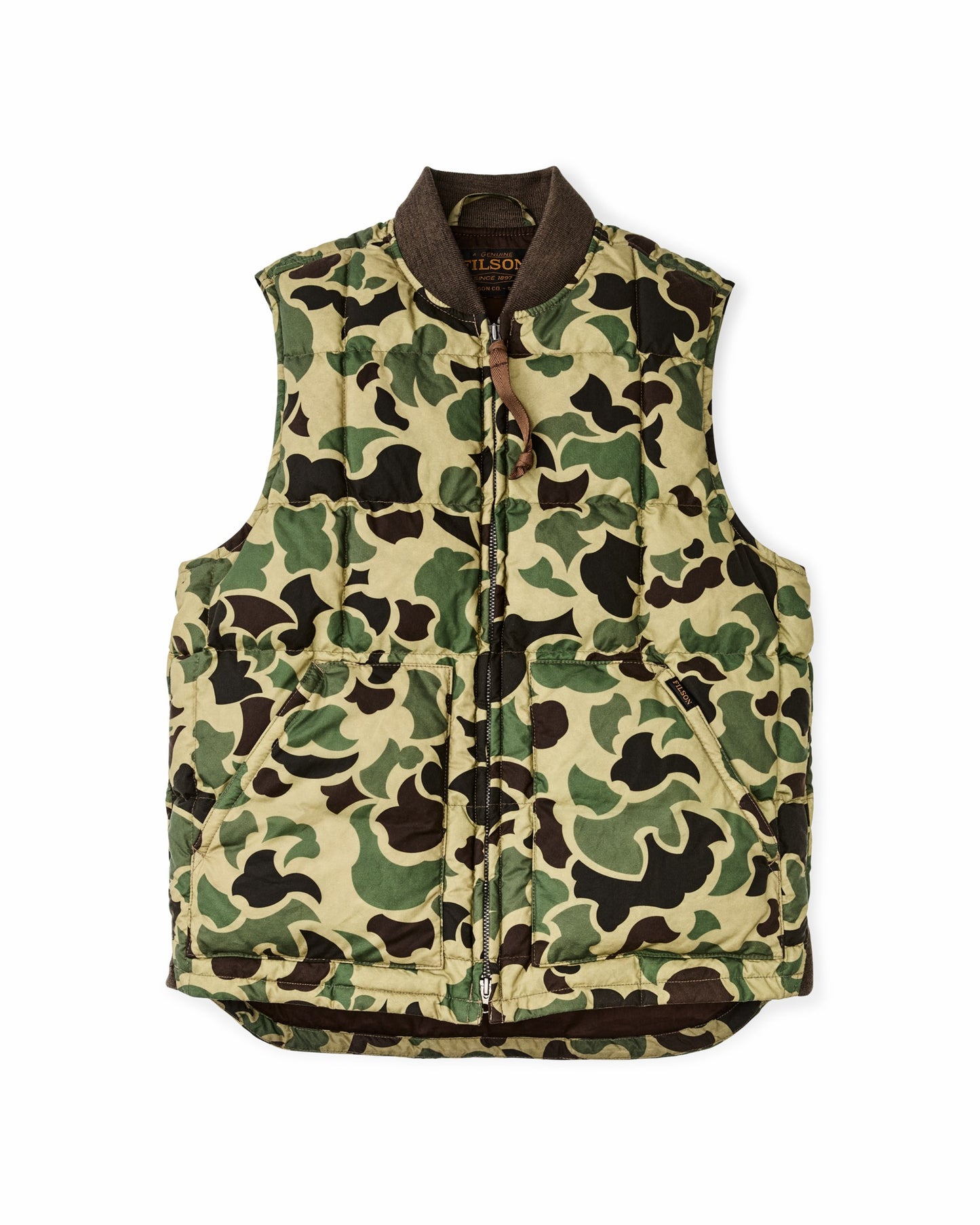 Filson Men Waxed Down Vest - Tundra Shrub Camo
