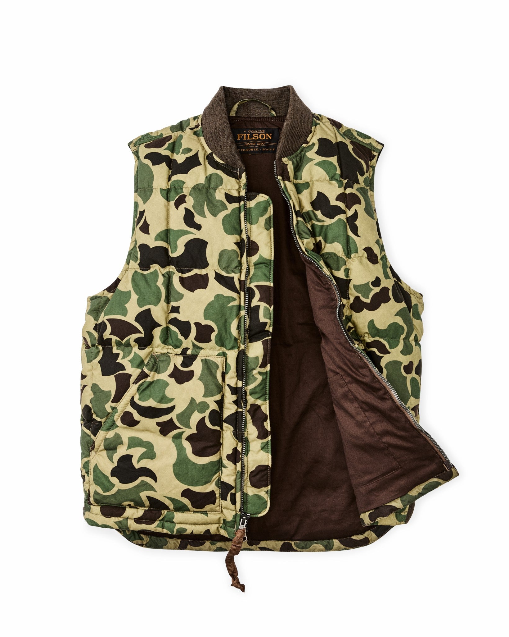 Filson Men Waxed Down Vest - Tundra Shrub Camo