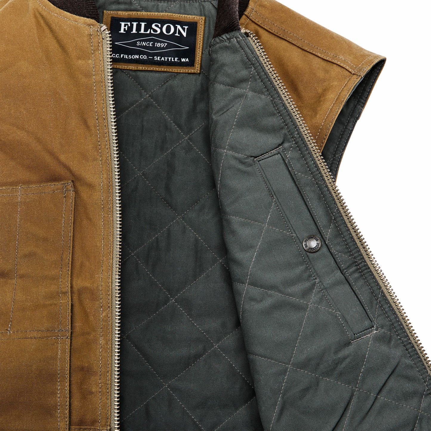 Filson Men Waxed Canvas Insulated Work Vest