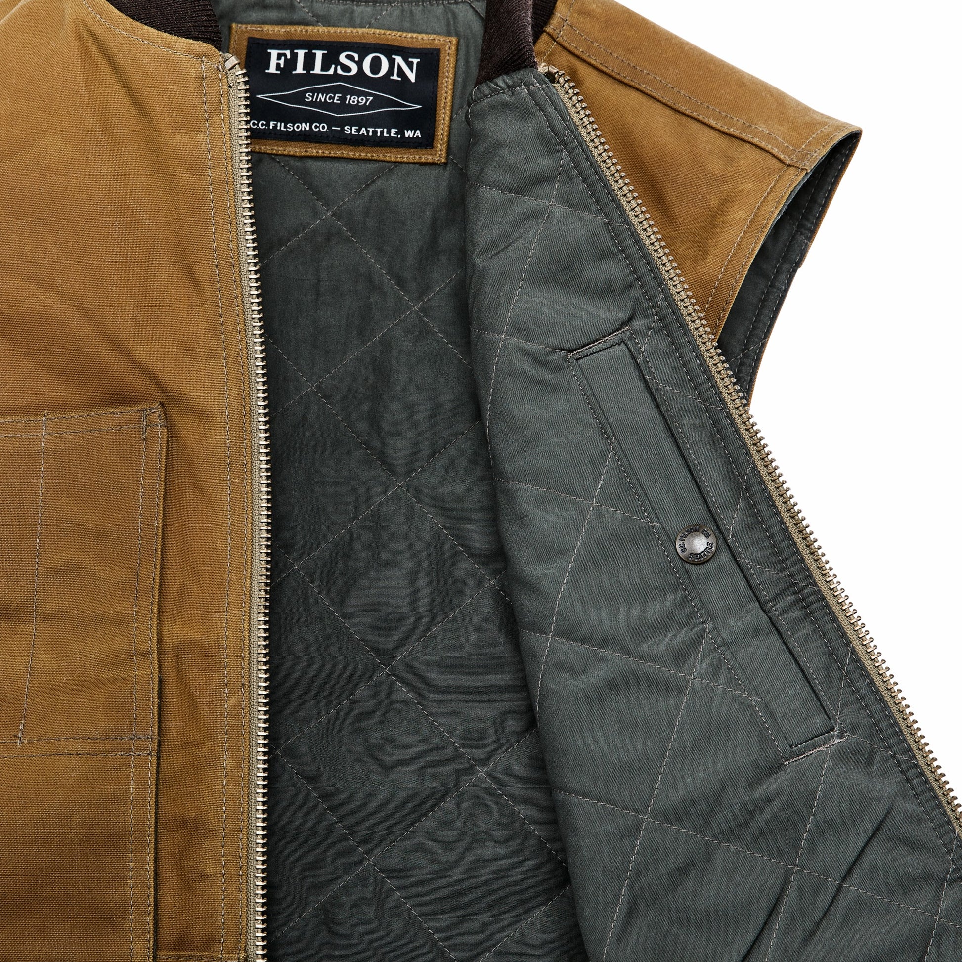 Filson Men Waxed Canvas Insulated Work Vest