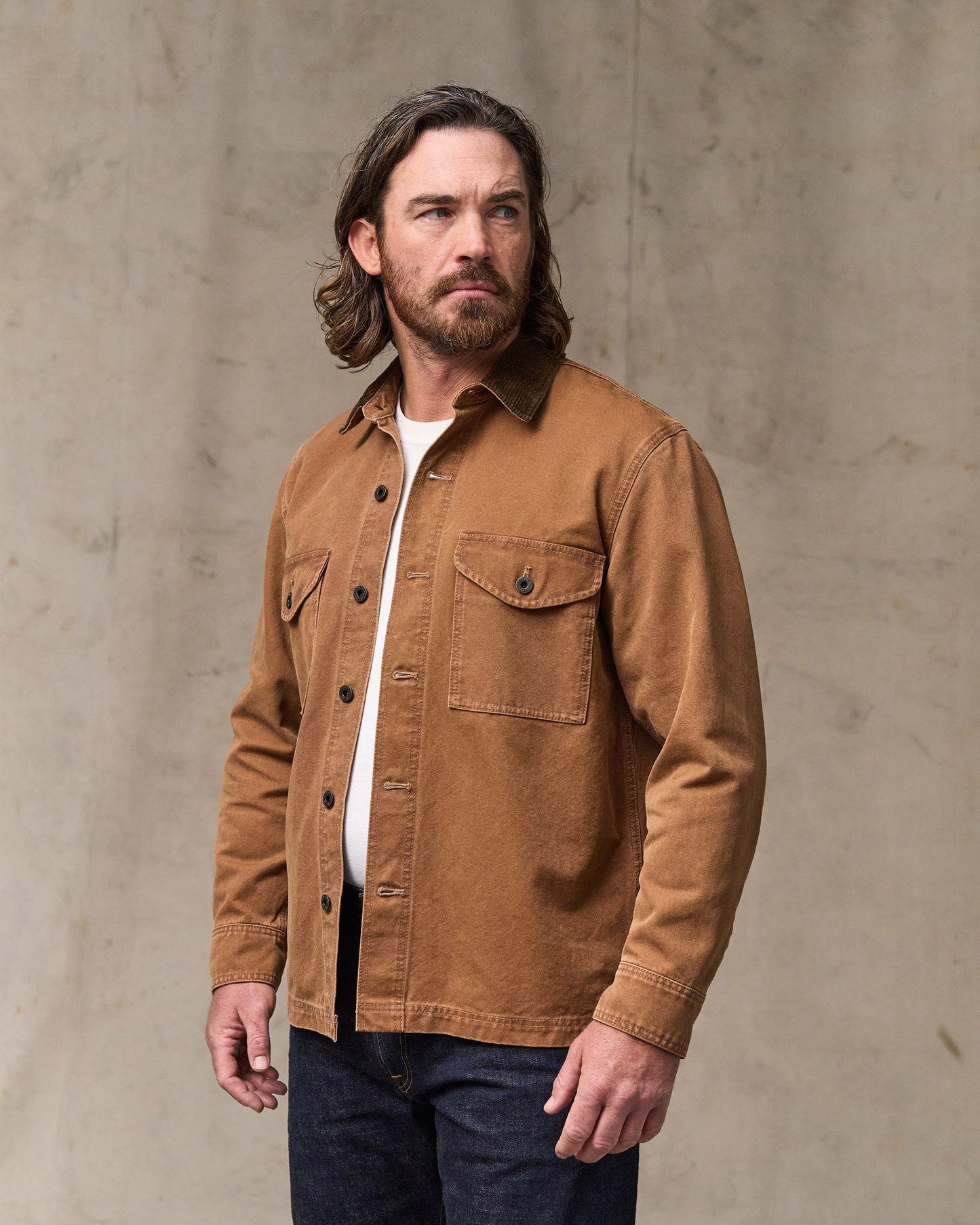 Filson Men Rustic Canvas Jac-shirt - Whiskey