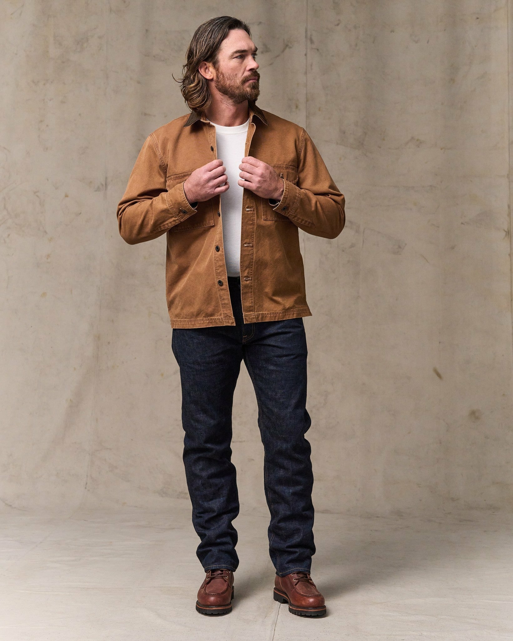 Filson Men Rustic Canvas Jac-shirt - Whiskey
