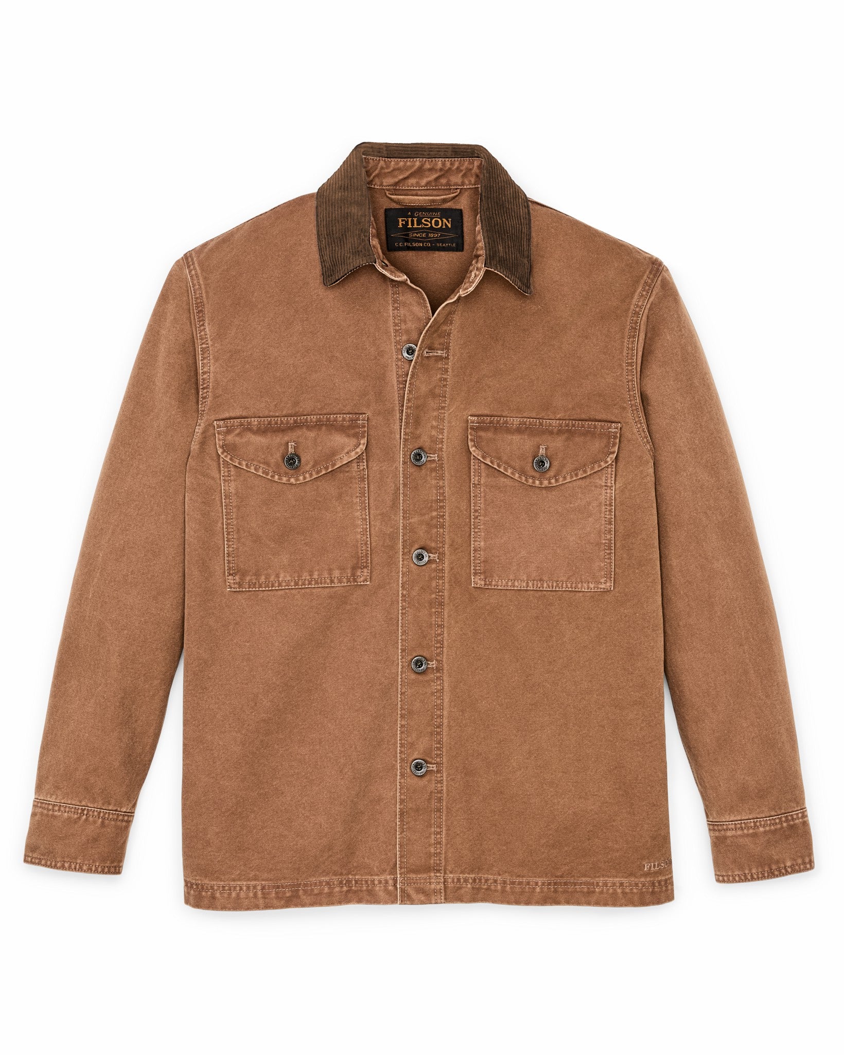 Filson Men Rustic Canvas Jac-shirt - Whiskey