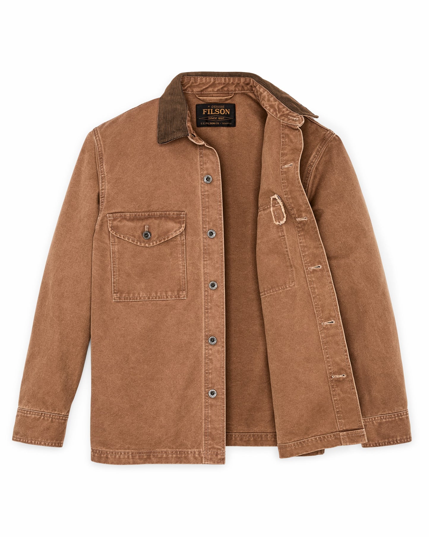 Filson Men Rustic Canvas Jac-shirt - Whiskey