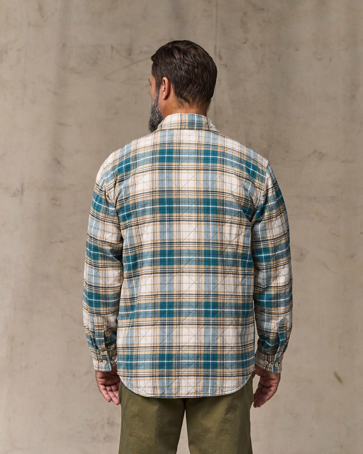 Filson Men Insulated Flannel Jac-shirt - Teal / Khaki Plaid