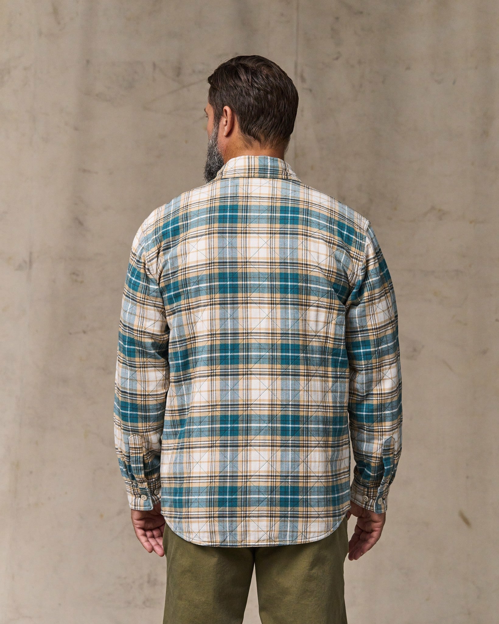 Filson Men Insulated Flannel Jac-shirt - Teal / Khaki Plaid