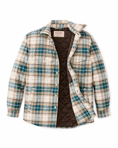 Filson Men Insulated Flannel Jac-shirt - Teal / Khaki Plaid