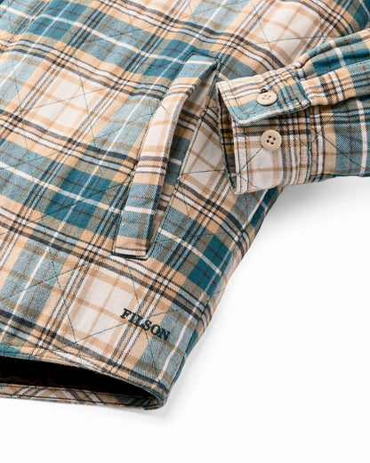 Filson Men Insulated Flannel Jac-shirt - Teal / Khaki Plaid