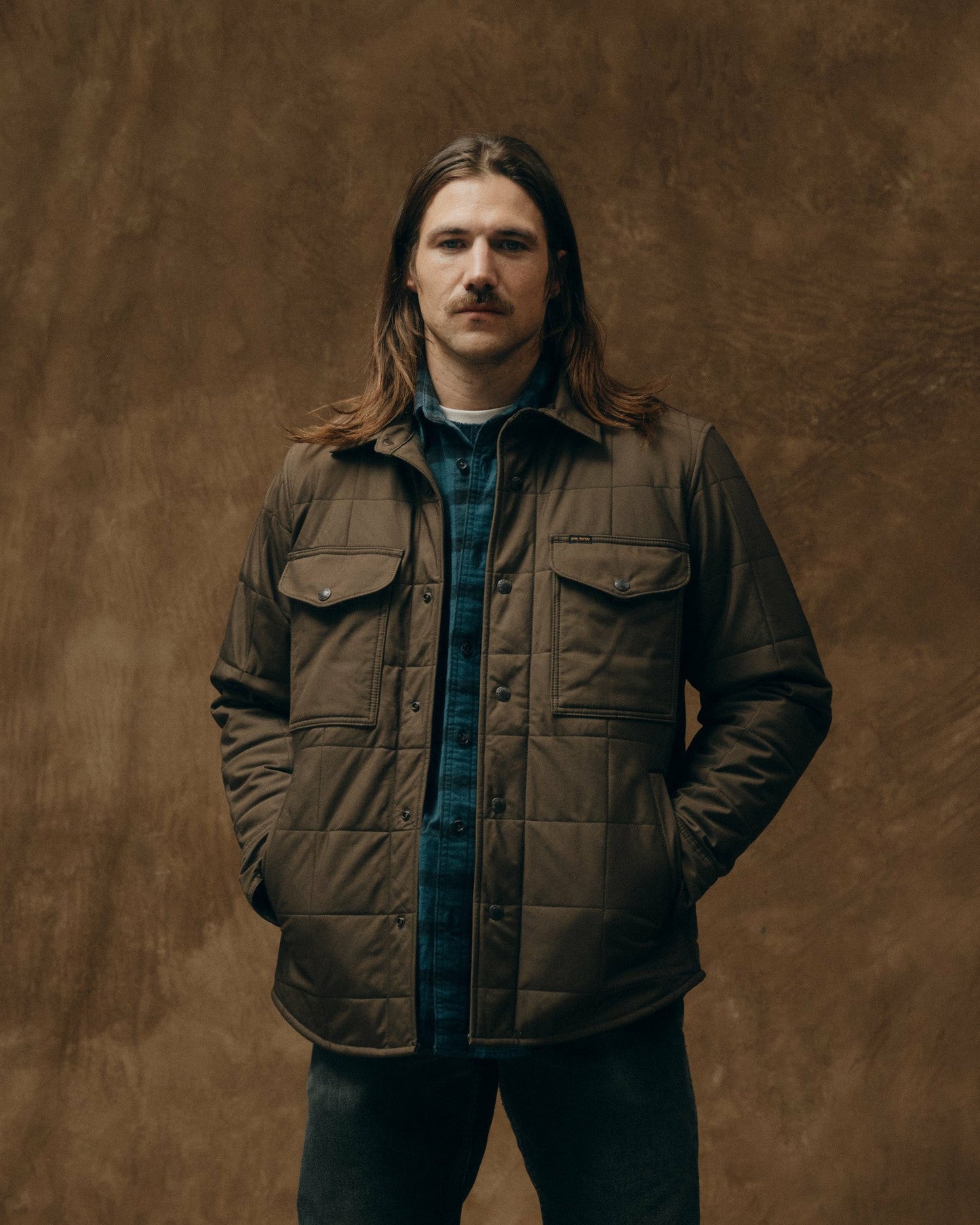 Filson Men Cover Cloth Quilted Jac-shirt - Slate Black