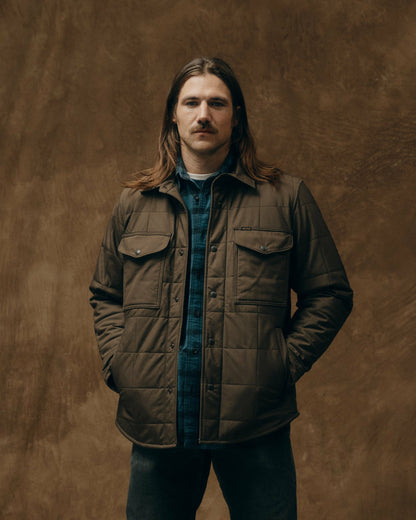Filson Men Cover Cloth Quilted Jac-shirt - Slate Black