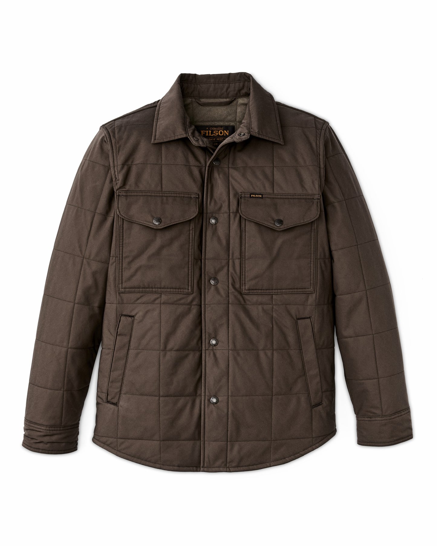 Filson Men Cover Cloth Quilted Jac-shirt - Slate Black