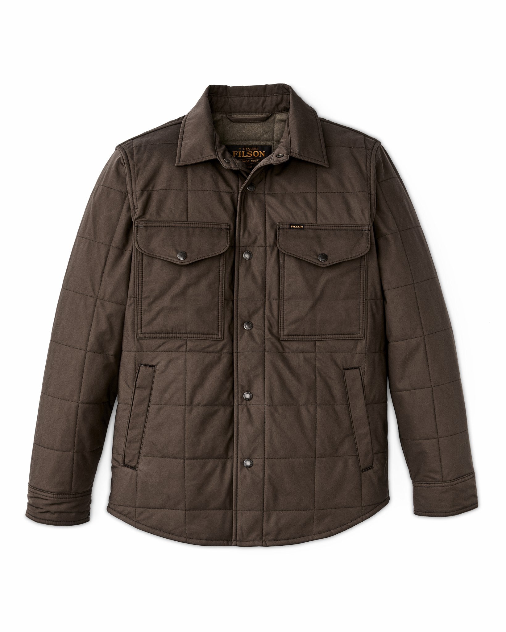 Filson Men Cover Cloth Quilted Jac-shirt - Slate Black