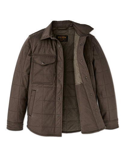 Filson Men Cover Cloth Quilted Jac-shirt - Slate Black
