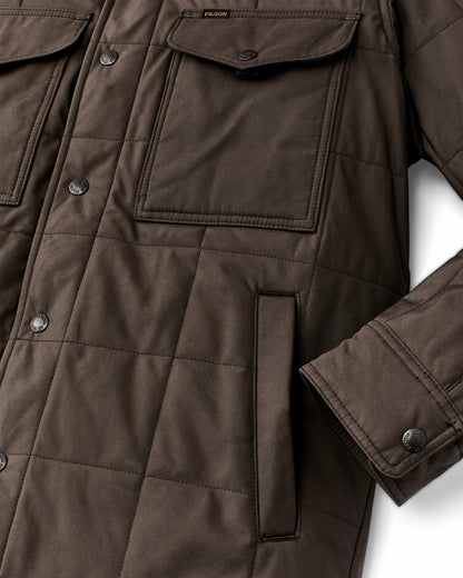 Filson Men Cover Cloth Quilted Jac-shirt - Slate Black