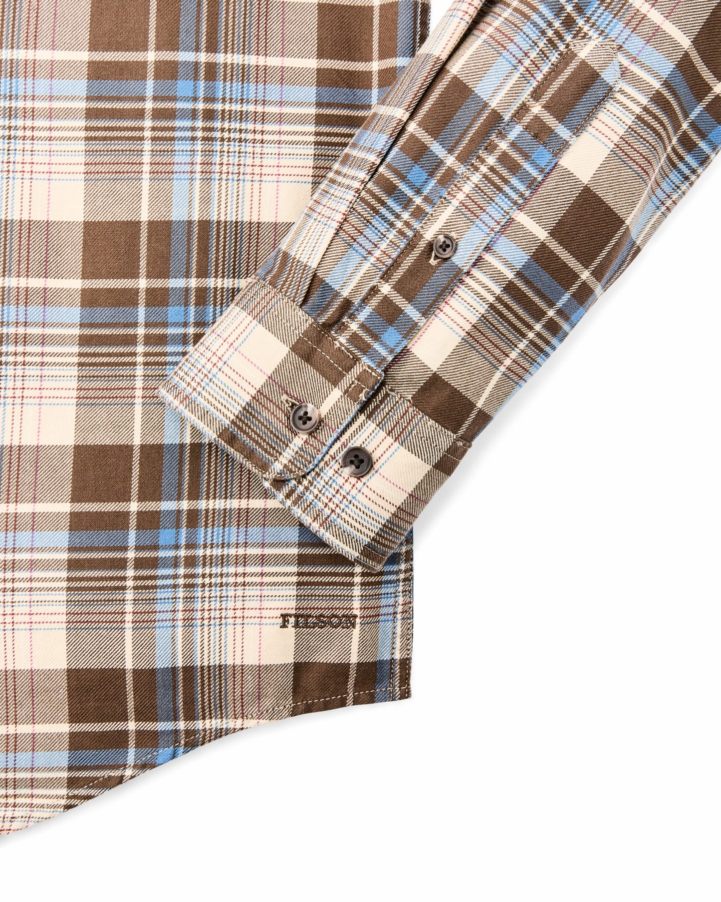Filson Men Lightweight Alaskan Guide Shirt - Cream / Blue / Multi Plaid