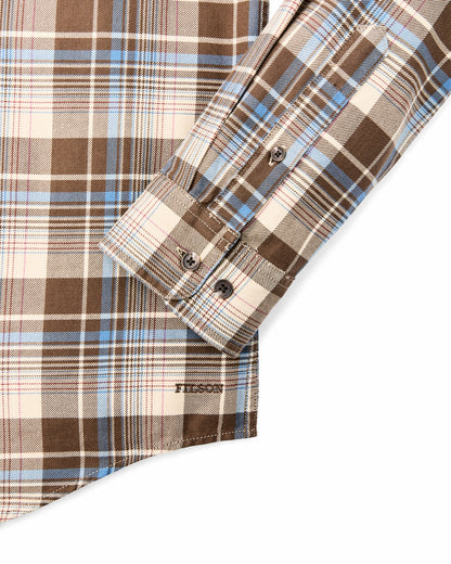 Filson Men Lightweight Alaskan Guide Shirt - Cream / Blue / Multi Plaid