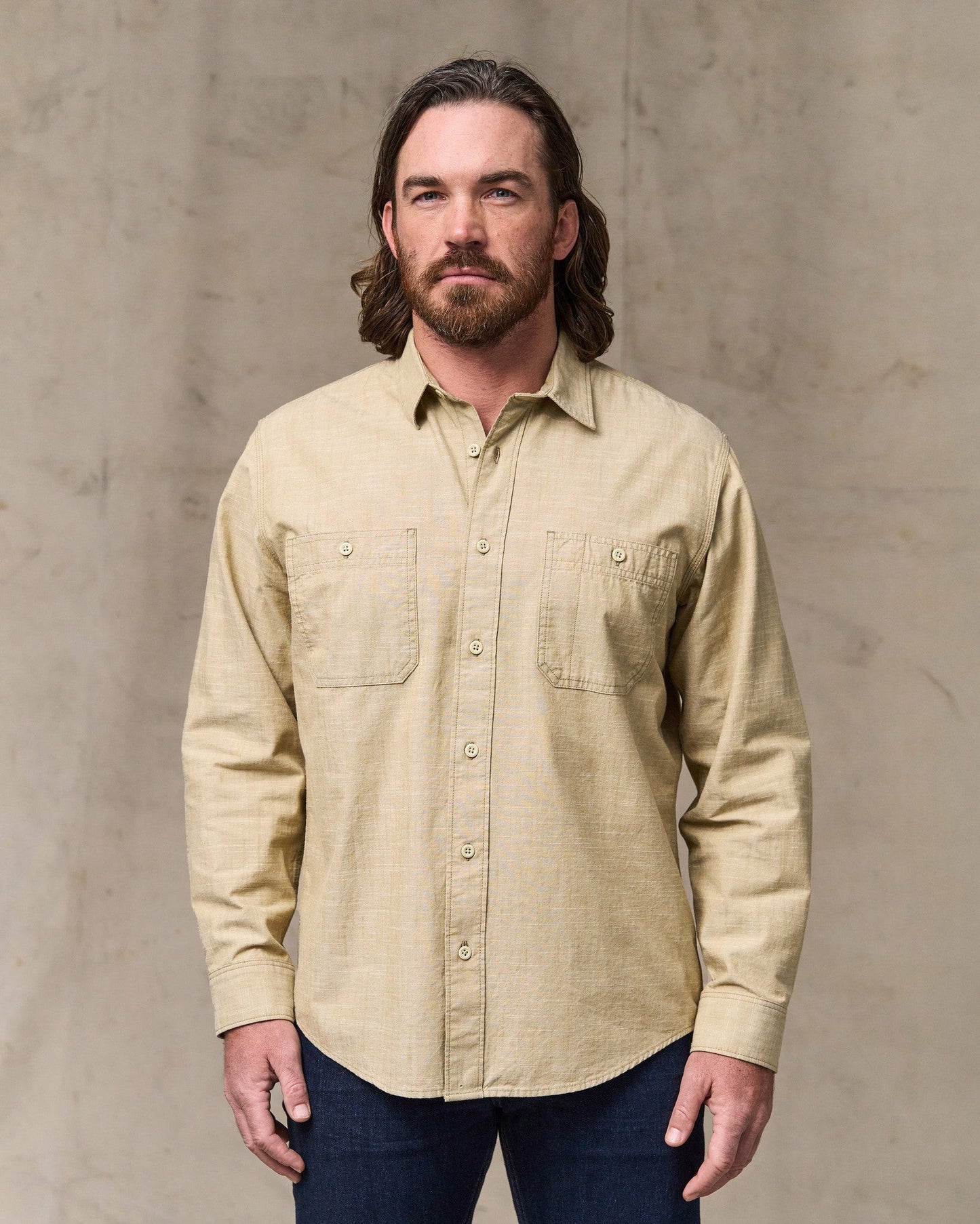 Filson Men Chambray Cpo Shirt - Tan