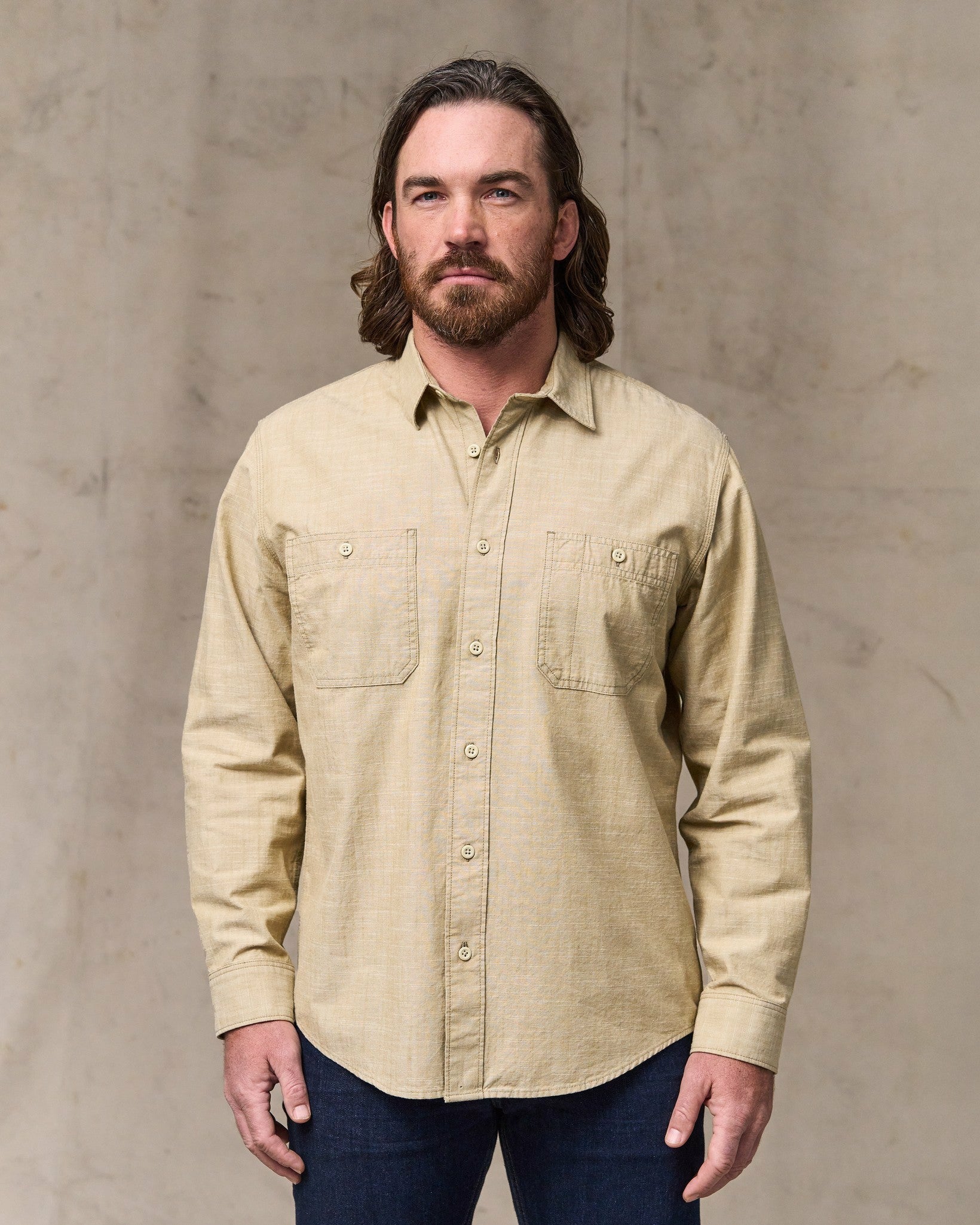 Filson Men Chambray Cpo Shirt - Tan