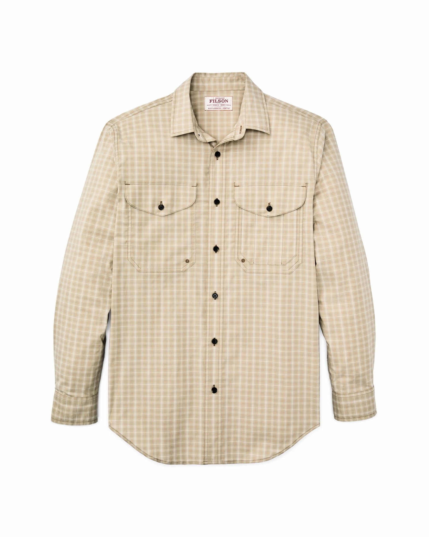 Filson Men Twin Lakes Sport Shirt - Tan / Cream Plaid