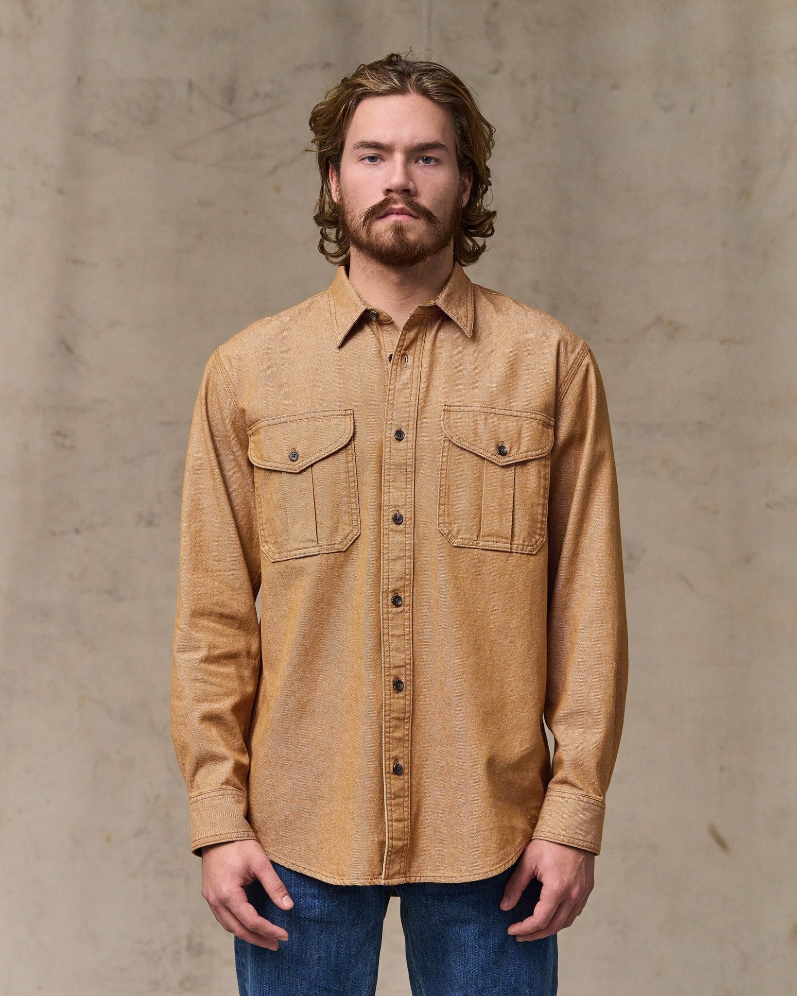 Filson Men Denim Guide Shirt - Harvest Tan