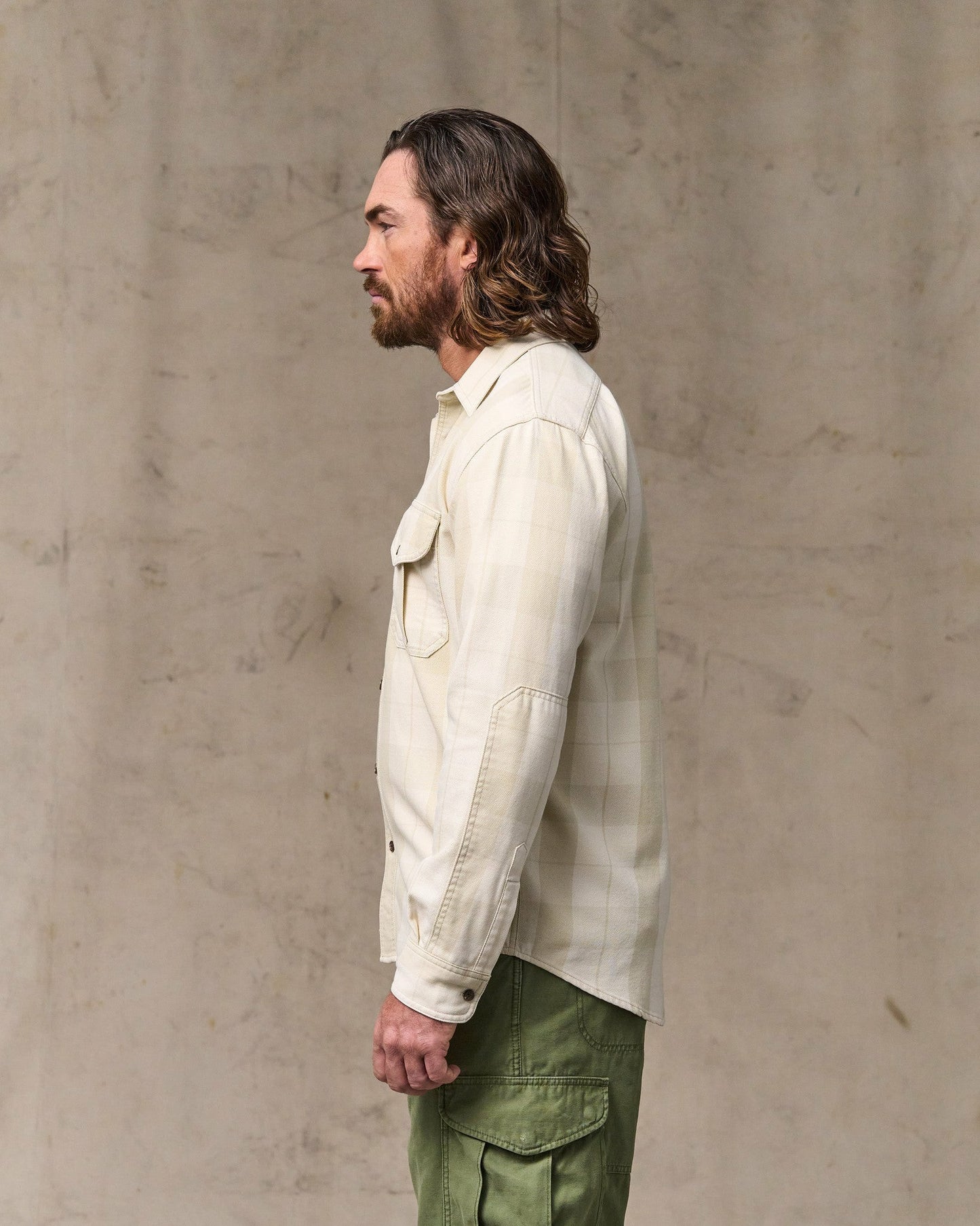 Filson Men Vintage Wash Alaskan Guide Shirt - Sand / Stone Plaid