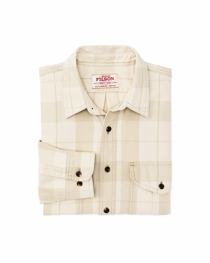 Filson Men Vintage Wash Alaskan Guide Shirt - Sand / Stone Plaid