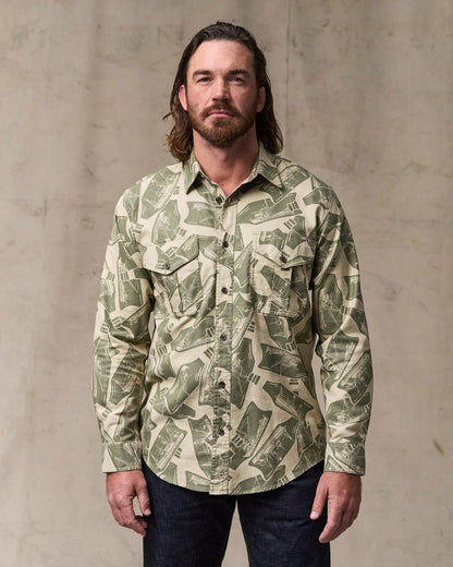 Filson Men Lightweight Alaskan Guide Shirt - Khaki / Print
