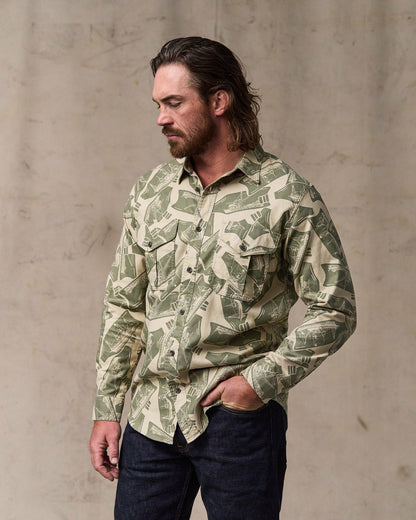 Filson Men Lightweight Alaskan Guide Shirt - Khaki / Print