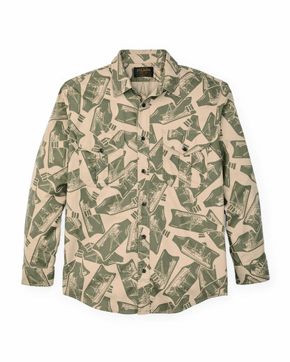 Filson Men Lightweight Alaskan Guide Shirt - Khaki / Print