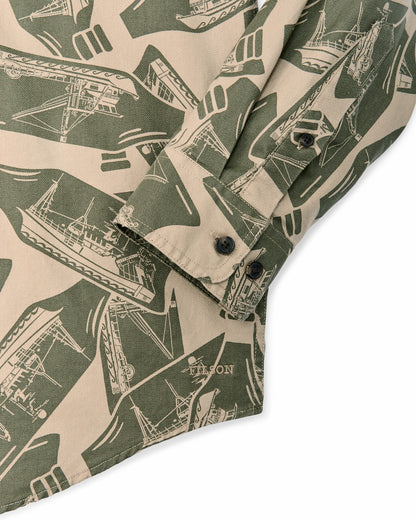 Filson Men Lightweight Alaskan Guide Shirt - Khaki / Print