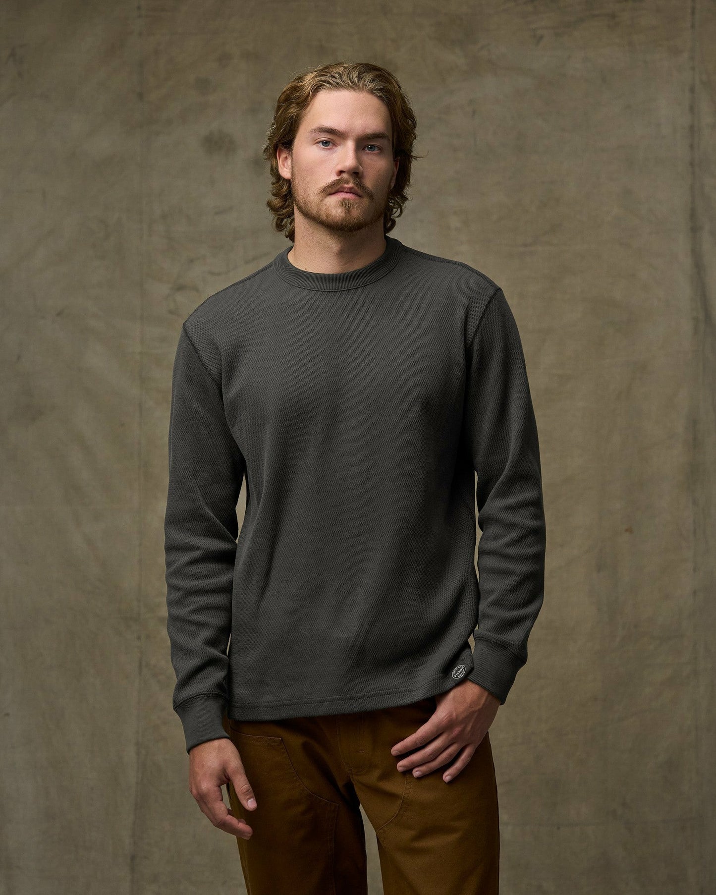 Filson Men Waffle Knit Thermal Crewneck - Faded Black