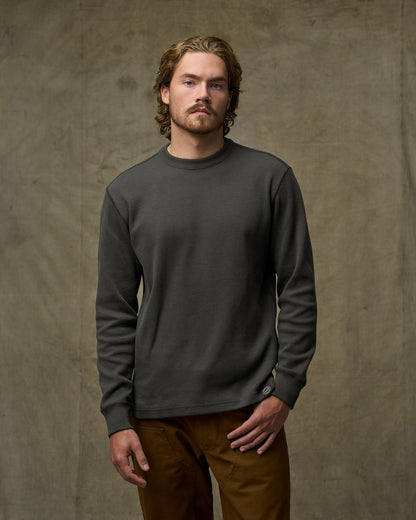 Filson Men Waffle Knit Thermal Crewneck - Faded Black