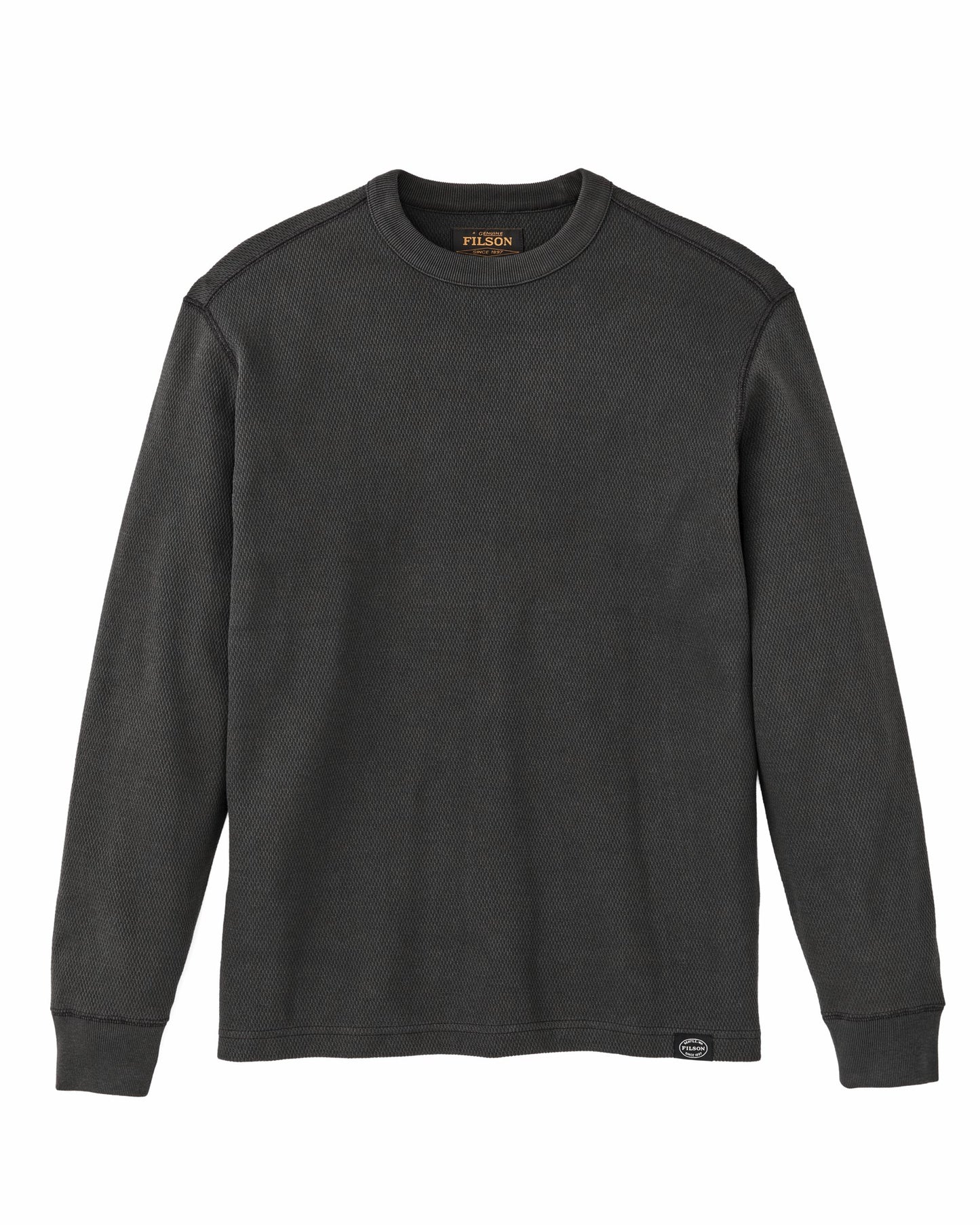 Filson Men Waffle Knit Thermal Crewneck - Faded Black