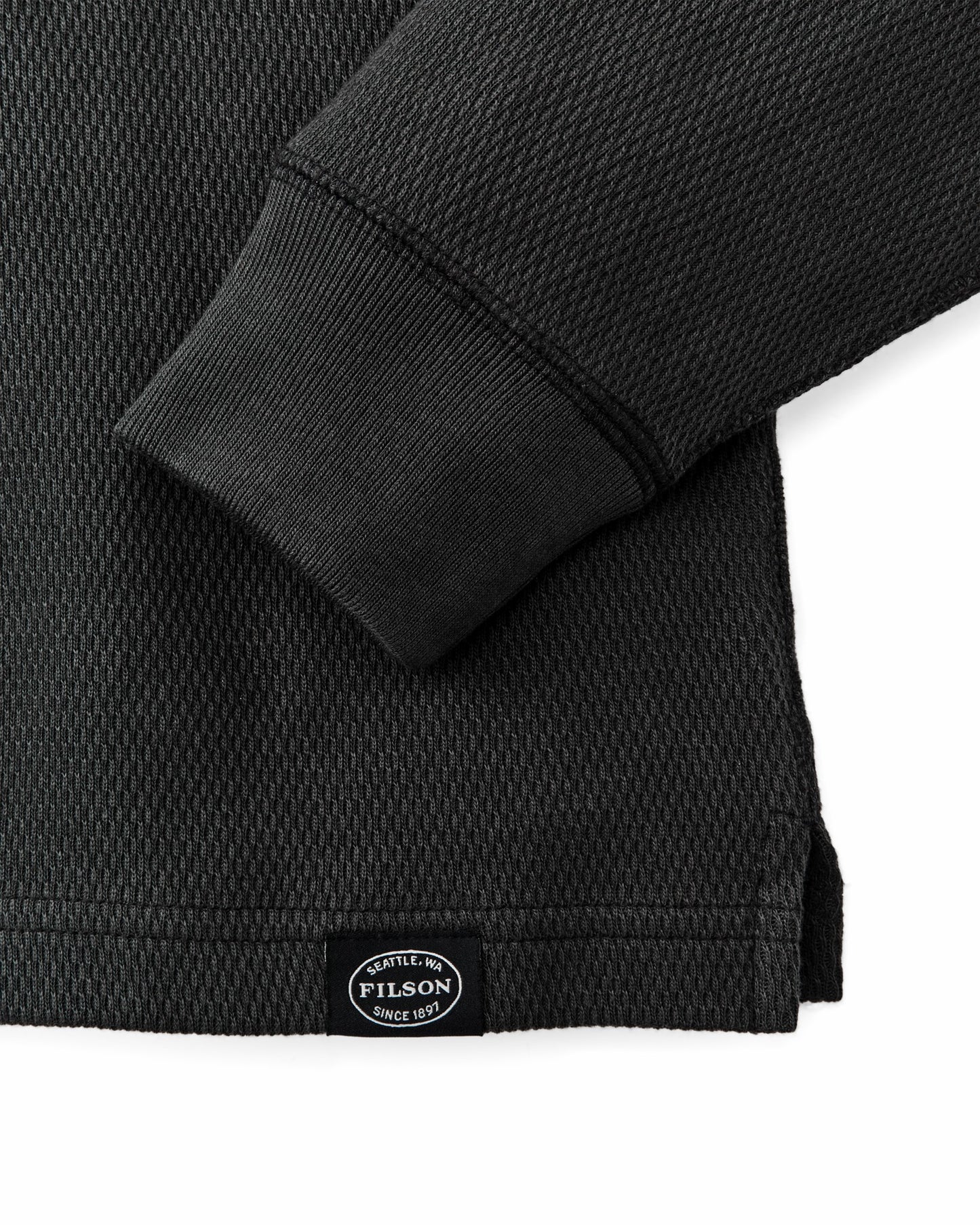 Filson Men Waffle Knit Thermal Crewneck - Faded Black