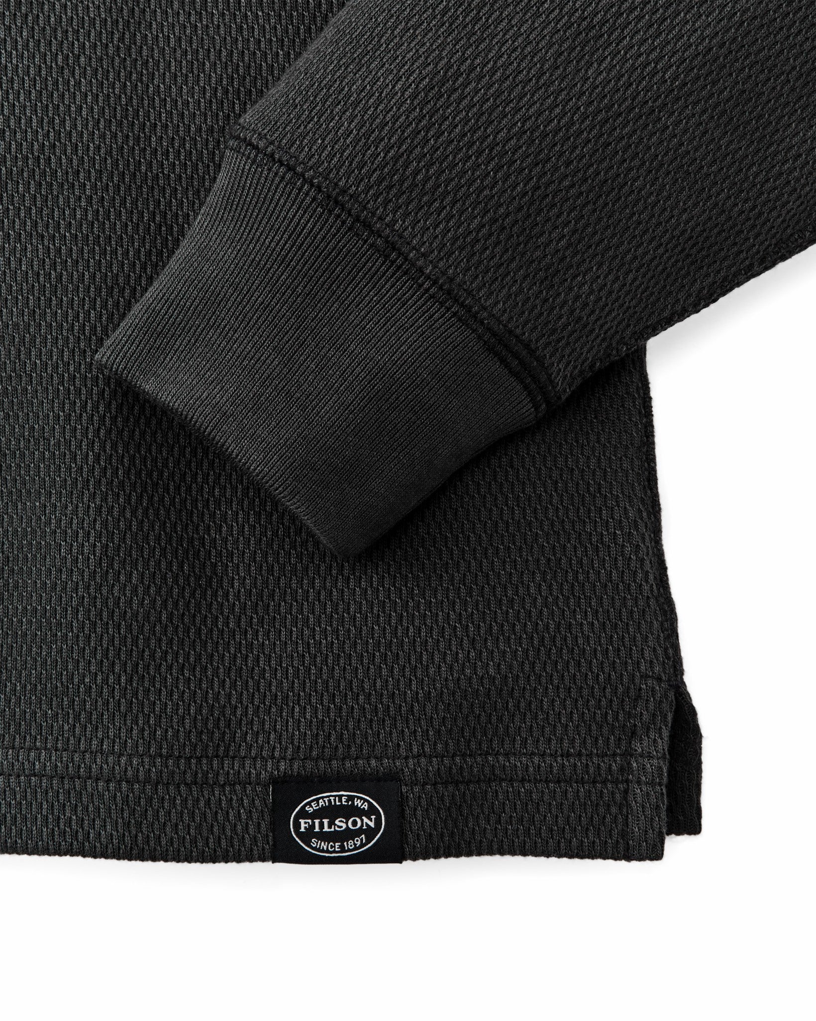 Filson Men Waffle Knit Thermal Crewneck - Faded Black