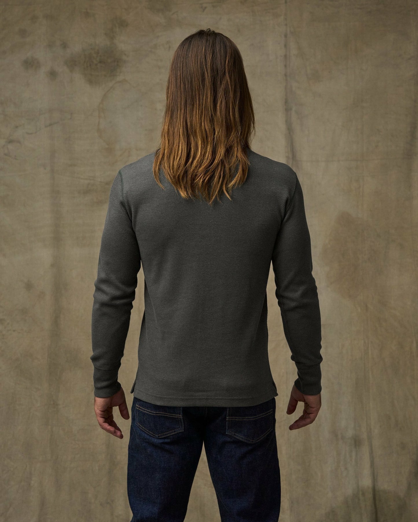 Filson Men Waffle Knit Henley - Charcoal