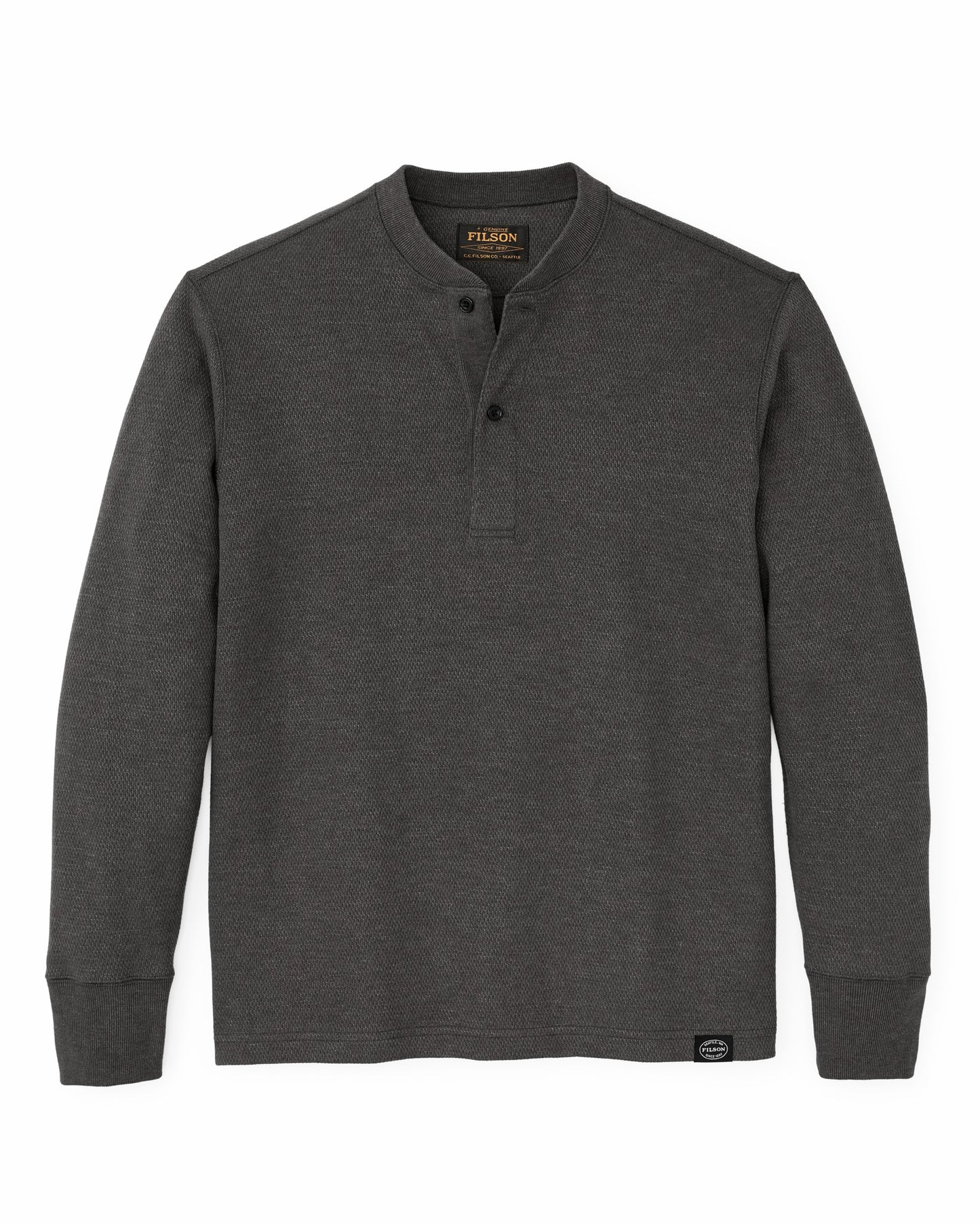 Filson Men Waffle Knit Henley - Charcoal