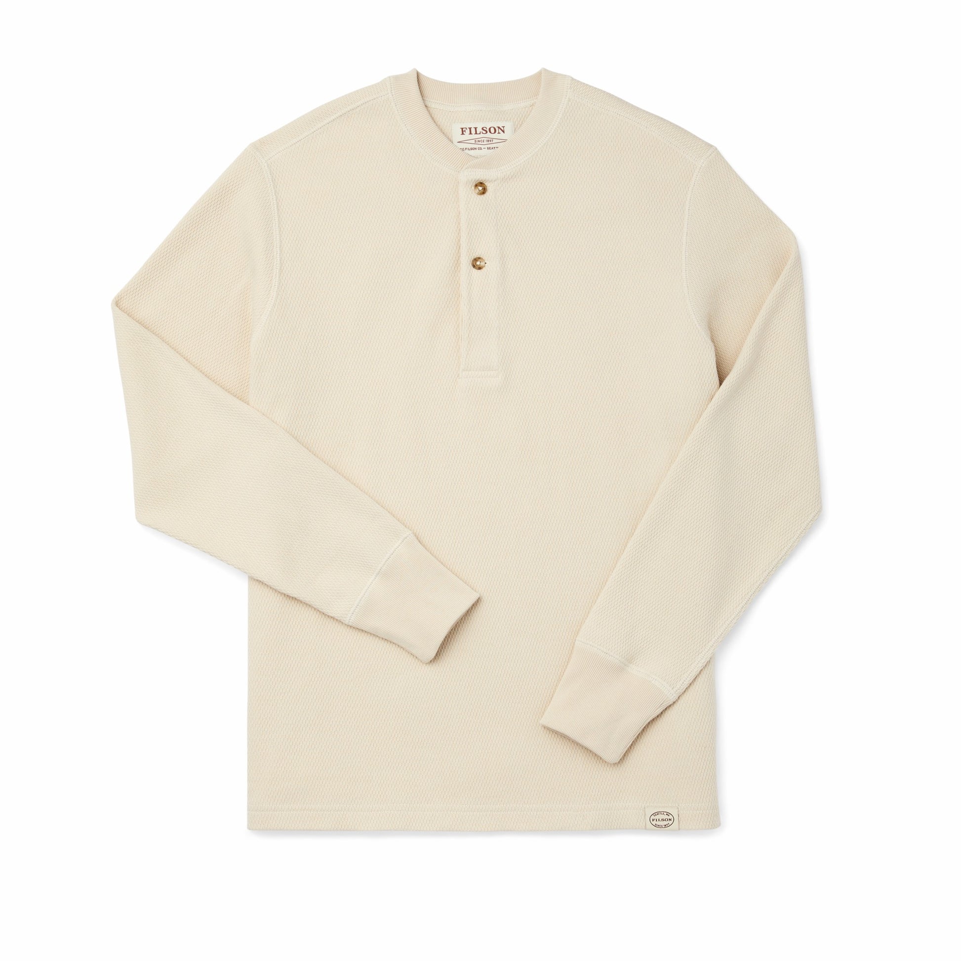 Filson Men Men's 100% Cotton Waffle Knit Henley