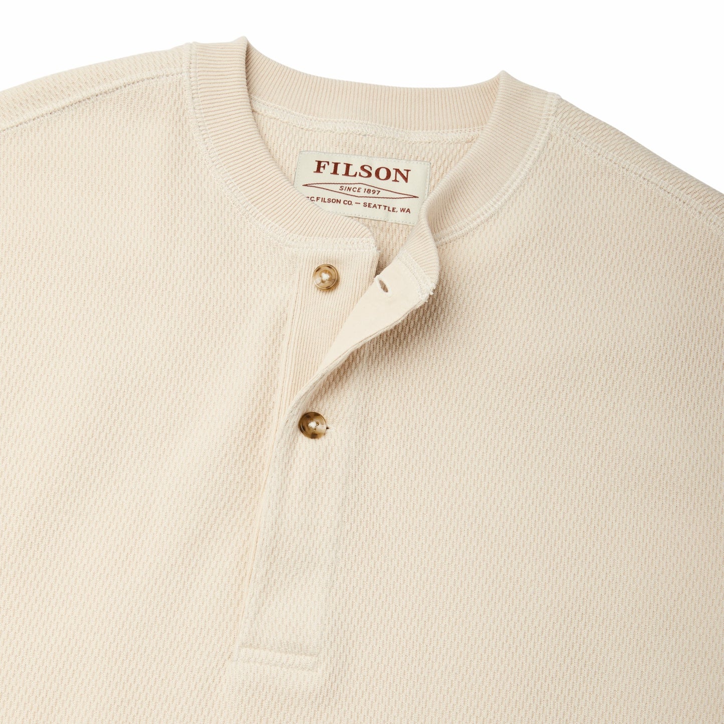 Filson Men Men's 100% Cotton Waffle Knit Henley