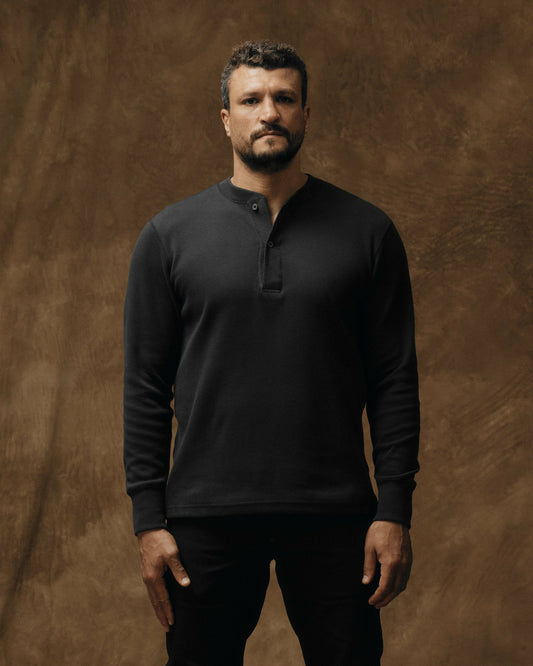 Filson Men Men's 100% Cotton Waffle Knit Henley
