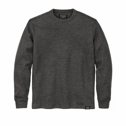 Filson Men Men's Waffle Knit Thermal Crewneck Sweatshirt — Charcoal