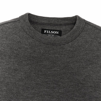 Filson Men Men's Waffle Knit Thermal Crewneck Sweatshirt — Charcoal